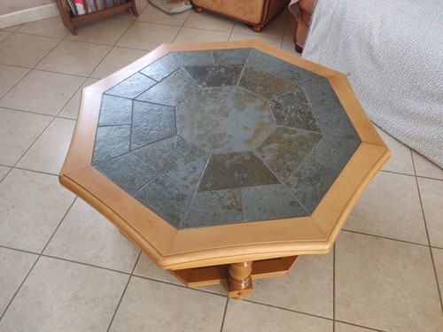 Table basse vintage bois - table,
