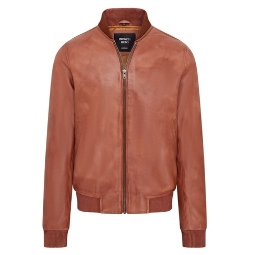 Veste bomber cuir - bomber, marron