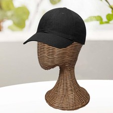 Tête de mannequin en rotin tressé pour perruque, présentoir pour chapeau,