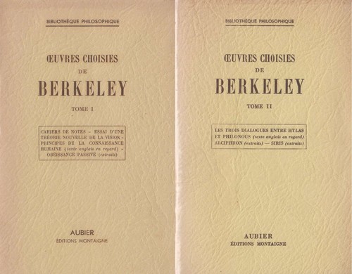 Berkeley oeuvres choisies tome - choisies,
