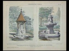 FONTAINES, NEUILLY -1911- PLANCHES ARCHITECTURE- BOIS DE FRILEUSE, 