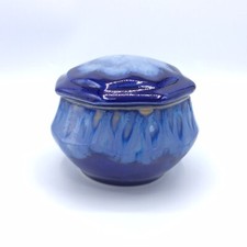 Boîte bonbonnière céramique émaillée flammée signée Alpho Saint-Uze Art Déco