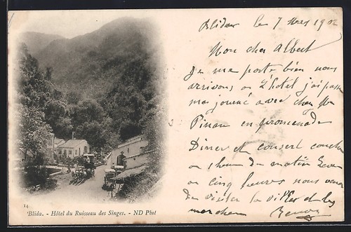 Cpa blida hôtel ruisseau - du,