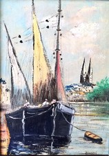 Tableau signé JOVANI huile sur panneau Quimper – Voir descriptif