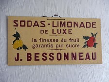 CARTON PUBLICITAIRE SODAS-LIMONADE J-BESSONNEAU (pas plaque émaillée)