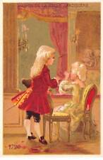 Chromos - COR14423 - Homme - Femme - Rideau - Chaises - 12x8 cm environ - en l