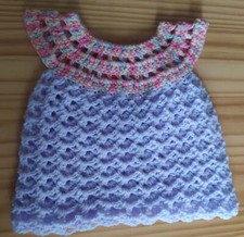Robe bébé multicolore et parme/ petite robe / fille / Crochet Bébé / Vêtements /