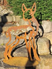 Silhouette de chevreuil en rouille noble 82 cm chasseur décoration de Noël ro...