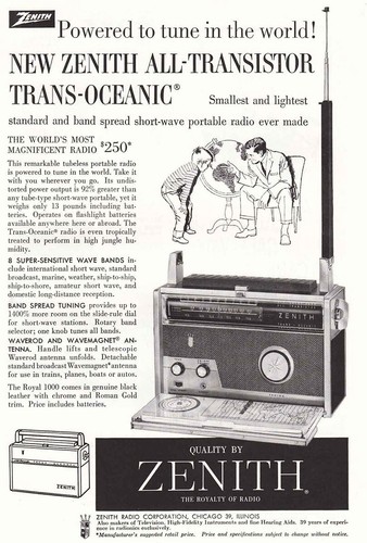 1958 zenith all - zenith, all-transistor