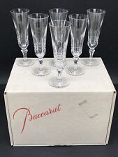 Superbes 6 GRANDES FLUTES en CRISTAL DE BACCARAT modèle BUCKINGHAM Neuf en boîte