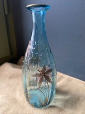 Flacon en verre émaillé bleu