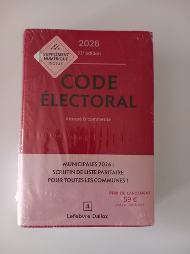 Livre code électoral 2026 - livre.,