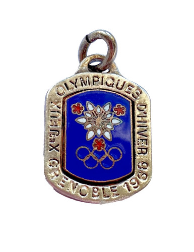 Pendentif argenté émaillé - argenté,