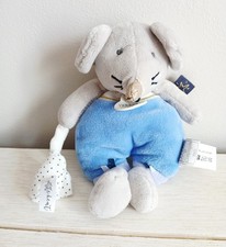 DOUDOU et Compagnie petite souris grise bleue sac pois nez brillant 18 cm étoile