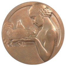 Art Déco Coq Et Poule Femme