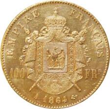 DC0505 Rare 100 Francs Napoléon III 1864 A Paris Or Gold Poinçon tête Aigle SUP