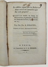 GIRAUDY, Charles François Simon Le délire causé par la Belladone a-t-il un carac