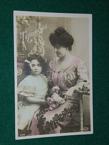 Cpa tendresse femme et sa - cpa,