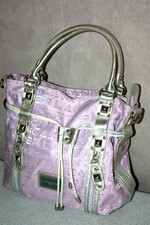 LANCASTER  Sac Main Lancaster Toile Parme porté Main BE