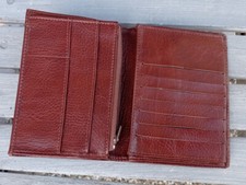 Portefeuille vintage  cuir marron porte monnaie porte carte