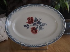 ANCIEN PLAT DIGOIN DECOR FLEURS ROSES. DIMENSION 36X27X3 CM. TBE