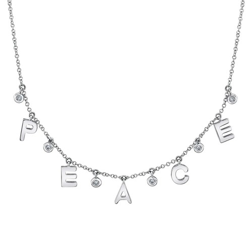 Collier diamant peace or - collier,