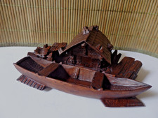 OBJET ANCIEN ENCRIER PLUMIER BOIS SCULPTE FORET NOIRE BLACK FOREST CHALET BARQUE