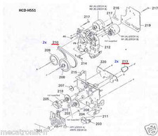 Kit 4 Courroies K7 pour chaine Sony HCD551 HCD-551 HCD541 TCWE505 TCWR590