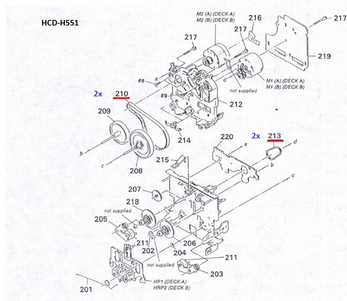 Kit courroies pour - kit, k7