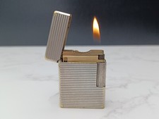 ST DUPONT Line 1 BS Gas Lighter - L1 BS - Small Model - Silver plated- AD13-1637