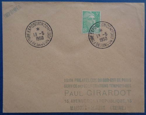 France enveloppe avec - , cachet