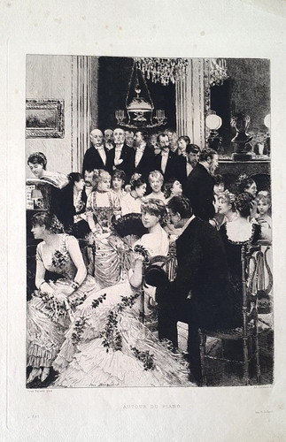 Grande gravure belle epoque - grande,