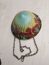 ANCIENNE SUSPENSION EN BARBOTINE DECOR FLEURS