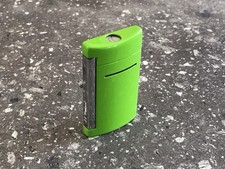 Briquet St Dupont Mini Jet Vert Avec Étui  Fonctionne Numéroté