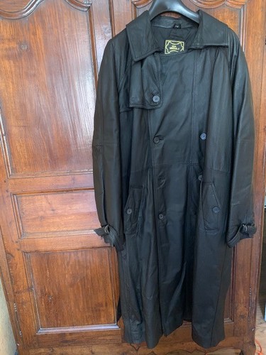 Manteau long cuir véritable