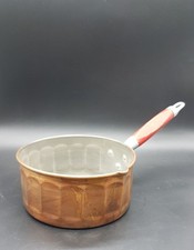 Casserole saucière Cuivre étamé Nervuré ADB Ø20,5cm Poignée bois Bec verseur Gd