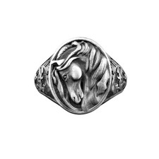 Bague chevalière homme cheval