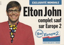 ELTON JOHN Complet Sauf Sur Europe 2 French Original Promo Post Card 1998