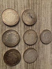 LOT de 7 pièces ANCIENNES DE 10 FRANCS EN ARGENT