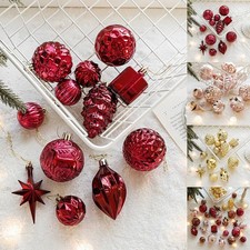 Décoration sapin de Noël 12 pendentifs boule cône de pin galvanisé pour touc