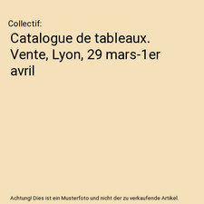 Catalogue de tableaux. Vente