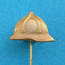 Antique Pin. Helmet Firefighter, Fireman. Brooch.