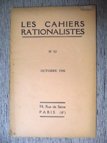 Les cahiers rationalistes - les,
