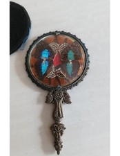Ancien miroir de poche décor