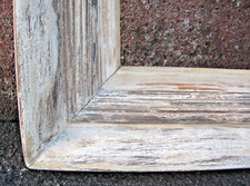 Cadre ancien en bois gris/blanc 49 X 59 cm Feuil.40,5 X 50,5 cm