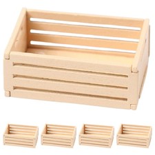  5 Pcs Mini Cagettes En Bois Accessoires Miniatures Pour Maison De Poupée