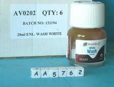 HO N Z  HUMBROL Liquide pour Pâtine AV202  Wash White ( blanc délavé) (V5)