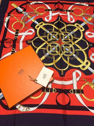 écharpe soie hermès - soie,