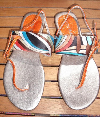Sandales tongs tissu - sandales, foulard