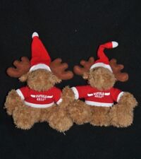 ?Lot 2 Doudou Renne  BUFFALO GRILL Caribou Elan Père Noel Rouge Peluche 15 Cm